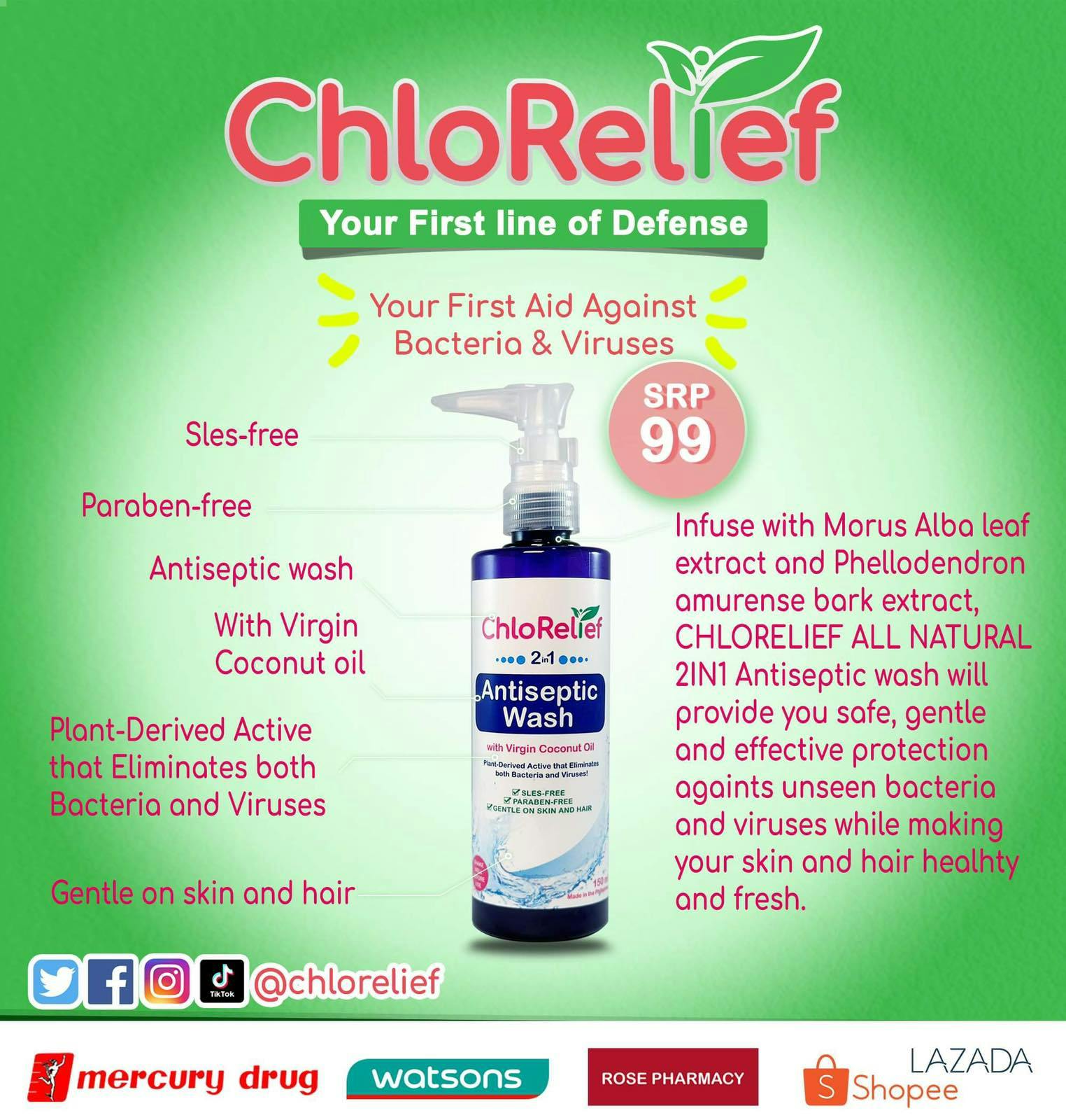 Chlorelief Antiseptic Wash